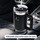 Copo isolado de aço inoxidável Crown-304 romântico, copo com canudo, copo térmico a vácuo, garrafa de água térmica, caneca