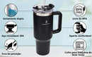 Copo isolado de aço inoxidável Crown-304 romântico, copo com canudo, copo térmico a vácuo, garrafa de água térmica, caneca