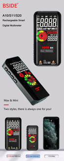 Profesional Digital Multimeter Smart 9999 EMF Multitester DC AC Voltage Capacitor Ohm Diode Live Electric Tester USB charg
