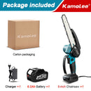 Kamolee Brushless Electric Chain Saw 8 Inch Mini Chainsaw Wood Cutter Pruning Garden Power Tool For Makita 18V Battery
