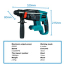 Kamolee 2000W 10600IPM Brushless Cordless Rotary Hammer Drill Rechargeable Electric Hammer Impact Drill For Makita Battery
