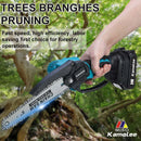 Kamolee Brushless Electric Chain Saw 8 Inch Mini Chainsaw Wood Cutter Pruning Garden Power Tool For Makita 18V Battery