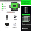 Instrumento de nível a laser autonivelante de alta precisão 360 ° com bateria de 3000 mAh Laser verde de alta potência 3D/4D 12/16 linhas Laser Vert