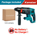 Kamolee 2000W 10600IPM Brushless Cordless Rotary Hammer Broca Recarregável Electric Hammer Impact Broca Para Makita Bateria