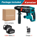 Kamolee 2000W 10600IPM Brushless Cordless Rotary Hammer Broca Recarregável Electric Hammer Impact Broca Para Makita Bateria