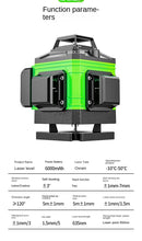 Instrumento de nível a laser autonivelante de alta precisão 360 ° com bateria de 3000 mAh Laser verde de alta potência 3D/4D 12/16 linhas Laser Vert