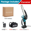 Kamolee Brushless Electric Chain Saw 8 Inch Mini Chainsaw Wood Cutter Pruning Garden Power Tool For Makita 18V Battery