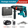 Kamolee 2000W 10600IPM Brushless Cordless Rotary Hammer Broca Recarregável Electric Hammer Impact Broca Para Makita Bateria