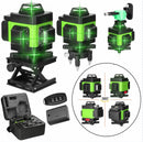 Instrumento de nível a laser autonivelante de alta precisão 360 ° com bateria de 3000 mAh Laser verde de alta potência 3D/4D 12/16 linhas Laser Vert