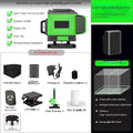 Instrumento de nível a laser autonivelante de alta precisão 360 ° com bateria de 3000 mAh Laser verde de alta potência 3D/4D 12/16 linhas Laser Vert