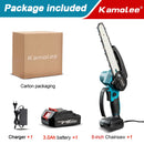 Kamolee Brushless Electric Chain Saw 8 Inch Mini Chainsaw Wood Cutter Pruning Garden Power Tool For Makita 18V Battery