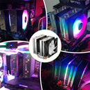 GMRGB 6 Heat Pipes CPU Cooler: Arrefecimento eficiente, iluminação RGB personalizável e ventoinha silenciosa para Intel e AMD.
