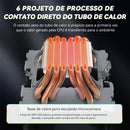 GMRGB 6 Heat Pipes CPU Cooler 4 Pin PWM RGB PC Quiet Intel LGA 1700 2011 1200 1150 1151 X79 X99 E5 AMD AM3 AM4 CPU Cooling Fans