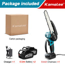 Kamolee Brushless Electric Chain Saw 8 Inch Mini Chainsaw Wood Cutter Pruning Garden Power Tool For Makita 18V Battery