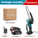 Kamolee Brushless Electric Chain Saw 8 Inch Mini Chainsaw Wood Cutter Pruning Garden Power Tool For Makita 18V Battery