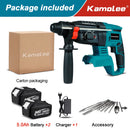 Kamolee 2000W 10600IPM Brushless Cordless Rotary Hammer Broca Recarregável Electric Hammer Impact Broca Para Makita Bateria