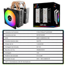 GMRGB 6 Heat Pipes CPU Cooler 4 Pin PWM RGB PC Quiet Intel LGA 1700 2011 1200 1150 1151 X79 X99 E5 AMD AM3 AM4 CPU Cooling Fans